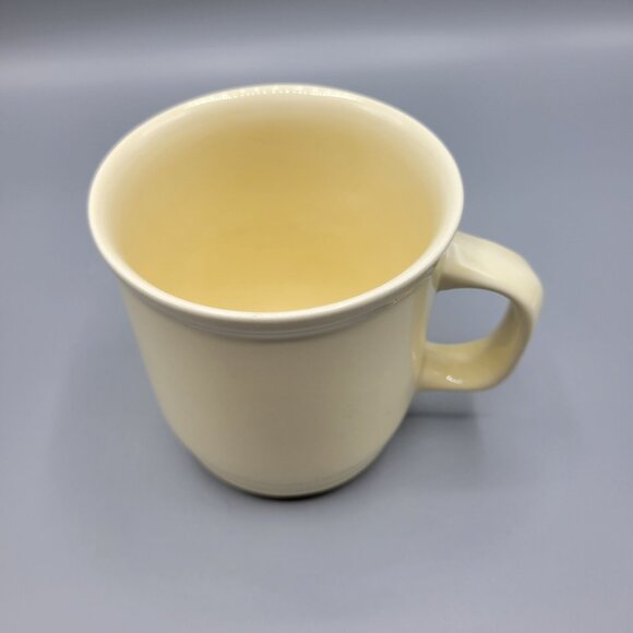 Vintage Dansk Portugal Ceramic Coffee Tea Mug Cup Ivory Color Leaf Stamp - Picture 6 of 8